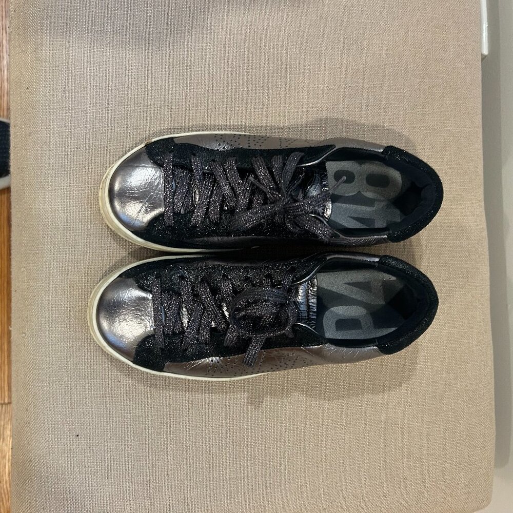P448 silver and black sneakers
